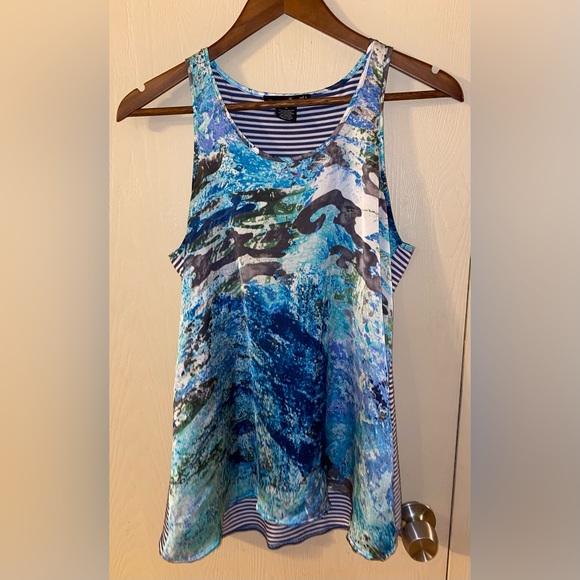 Willi Smith Mixed Material Modern Abstract Tank - size medium - Picture 1 of 5